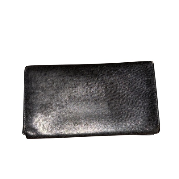 Authentic Prada Large Saffiano Leather Long Flap Large Wallet Black - Picture 11 of 13
